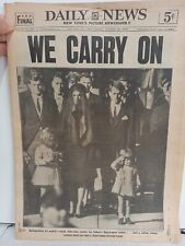 Great JFK President John F. Kennedy ASSASSINATION Headline 1963 Old Newspaper picture
