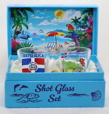 Dominican Republic Caribbean Boxed Shot Glass Set (Set of 2) picture