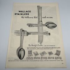 Wallace Stainless Tableware 1953 Vintage Print Ad 10x14