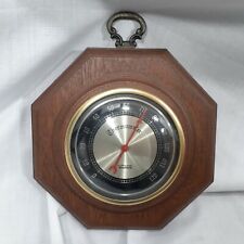 Vintage Verichron  Thermometer  Octagon Shaped Wooden Wall Mount 7x7