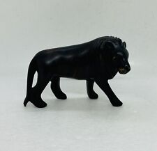 Vintage 1960s Ironwood Carved Lion Figurine 5” Solid Wood Art Decor 22 picture