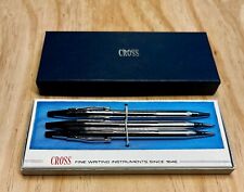Vintage 1970s CROSS PEN SET OF THREE WITH BOX CHROME 3501 picture