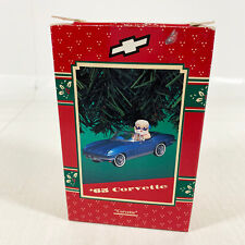 1995 Enesco Treasury of Christmas Ornament - '65 Corvette - Blue with Santa picture