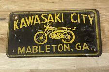 Vintage Mableton Georgia Kawasaki City Motorcycle Dealer ￼License Plate picture