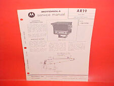 1972 MOTOROLA TRACTOR MANUAL CONTROL AM RADIO SERVICE SHOP REPAIR MANUAL TM107M picture