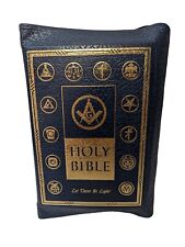 Vintage Holy Bible Let There Be Light Masonic Edition 1955 Leather Binding HTF picture