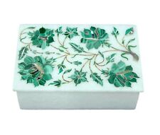 Marble Hair Accessories Box for Palour Malachite Gemstone Inlay Work Jewelry Box picture