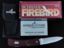 Vintage Schrade SP3 Firebird Lockback Knife Red Handle w/ Sheath NY USA 90s NOS picture