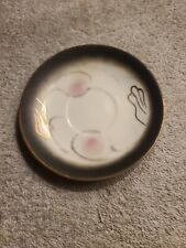 Japanese Saucer: Vintage: 4.5” Diameter: Gray with Gold Accents picture