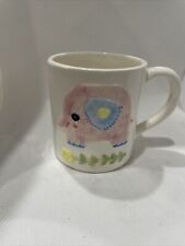 Vintage Napco Elephant 6 oz Mug Pink Elephant Ceramic Keepsake For Baby Japan picture
