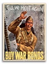 1940s Till We Meet Again WWII Buy War Bonds Propaganda War Poster - 24x32 picture