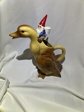 UNIEBOEK~DAVID the GNOME Riding Duck Vintage Pitcher 1979 EXCELLENT picture