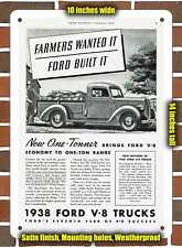 Metal Sign - 1938 Ford One-Tonner Pickup- 10x14 inches picture