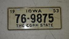 1953 Wheaties Cereal Bicycle License Plate IOWA Nice Clean 76-9875 picture