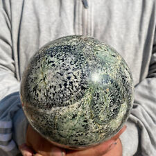 7.1lb Large Kiwi Orbiculite Rare Quartz Globular Sphere Clock Specimen Healing picture