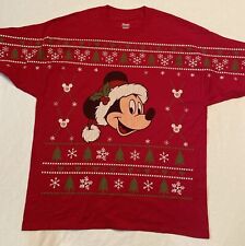 Authentic Disney Parks Ugly Christmas Sweater Mickey Mouse T-Shirt 2XL EUC picture