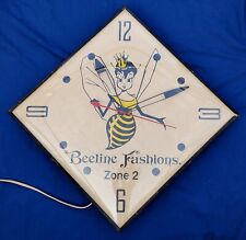 Rare Vintage Beeline Fashions Zone 2 Pam Electric Advertising Wall Clock Works picture