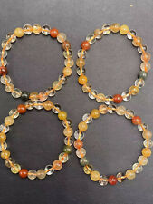 Wholesale 4Pcs Colorful Hair Crystal Rock Gems Quartz Bracelet Bangle Reiki Gift picture