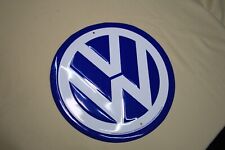 VW blue and white 11 1/2 inch diameter painted sign picture