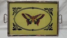 Vintage Beautiful The Butterfly Artwork  Serving Tray With Handles” 21