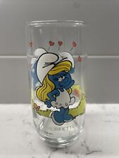 Vintage 1982 SMURFETTE Glass Tumbler Smurf Cartoon Peyo Wallace Berrie & Co  picture