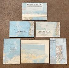 Vintage 1955 National Geographic Map LOT The World Atlantic Ocean Folded Maps picture