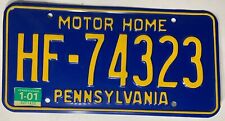 Vtg Pennsylvania License Plate - Motor Home - HF74323 - Mint Condition picture