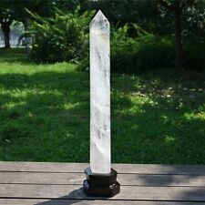19.58LB Natural Clear Quartz Obelisk large Crystal Tower Point Wand Repair Gem picture