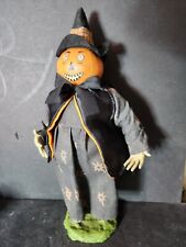 Halloween Pumpkin Head Folk Art/Primitive/Whimsical Style Figurine picture