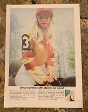 Vintage 1969 Tiparillo Cigar Print Ad Blonde Model Woman Jockey Horse Racing picture