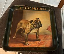 PRE-PRO SEITZ BEER METAL TRAY ST. VINCENT BULLDOG SEITZ BREWING CO EASTON PA picture