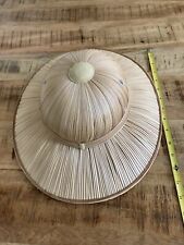 Vintage 14” Asian Hat Bamboo Straw Chinese Coolie Rice Paddy Farmer Woven EUC picture