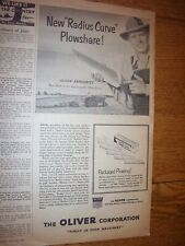 VINTAGE  OLIVER CORP ADVERTISING PAGE -RAYDEX PLOW SHARES - 1951 picture