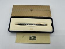 VINTAGE SILVER & GOLD CROSS BALL POINT PEN COMPLETE IN BOX TWO TONE picture