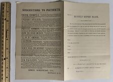 EARLY ERIE MEDICAL CO. BUFFALO NEW YORK MONTHLY REPORT SUGGESTIONS TO PATIENTS  picture