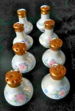 8 Japanese Lusterware Salt and Pepper Shakers Blue & Gold Vintage Antique 4 SETS picture