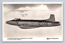 RPPC British RN Vickers Supermarine Attacker Jet FLIGHT Photograph Postcard picture