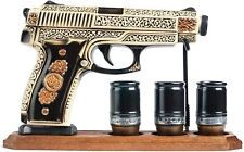 Warrior's Decanters Gift Sets Men Military for whiskey brandy alcohol GUN PISTOL picture