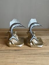 Antique Jennings Brothers USA Marlin Swordfish Metal bookends/statue picture