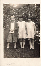 THREE CHILDREN NEELY, MARY & JO VINTAGE RPPC REAL PHOTO POSTCARD 090723 S picture