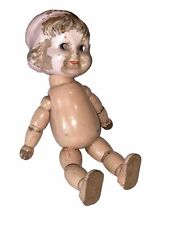 Vintage J. L. Kallus Margie Doll 1920’s  Composition Wood Doll 9 1/2” Damage Fun picture