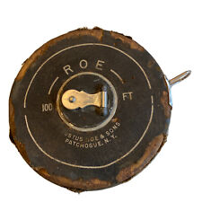 Vintage Justus Roe & Son's 100 ft Steel Wind-Up Tape Measure  picture