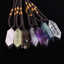 Natural Citrine Quartz Crystal Pendant Chakra Gemstone Necklace Healing Amethyst picture