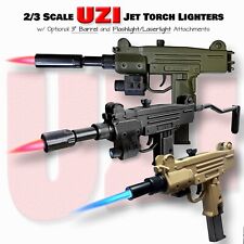 Mini UZI Submachine Gun Pistol LIGHTER ABS/Metal - Jet Torch Flame & Padded Case picture