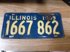Vintage 1949 Illinois License Plate Metal Original paint 