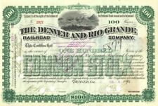 Denver and Rio Grande Railroad Co. - Gorgeous Stock Certificate - Railroad Stock picture
