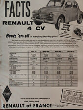 1955 Esquire Original Advertisements RENAULT 4 CV 4 Door Sedan Revere Cameras picture