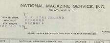 1958 National Magazine Service Inc. Chatham N.J.  Invoice 394 picture