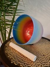 432Hz G Note 7 Inch 4th Octave Rainbow Throat Chakra Crystal Singing Bowl picture