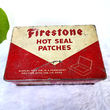 1940s Vintage Firestone Hot Seal Patches Advertising Tin Box Collectible TN66 picture